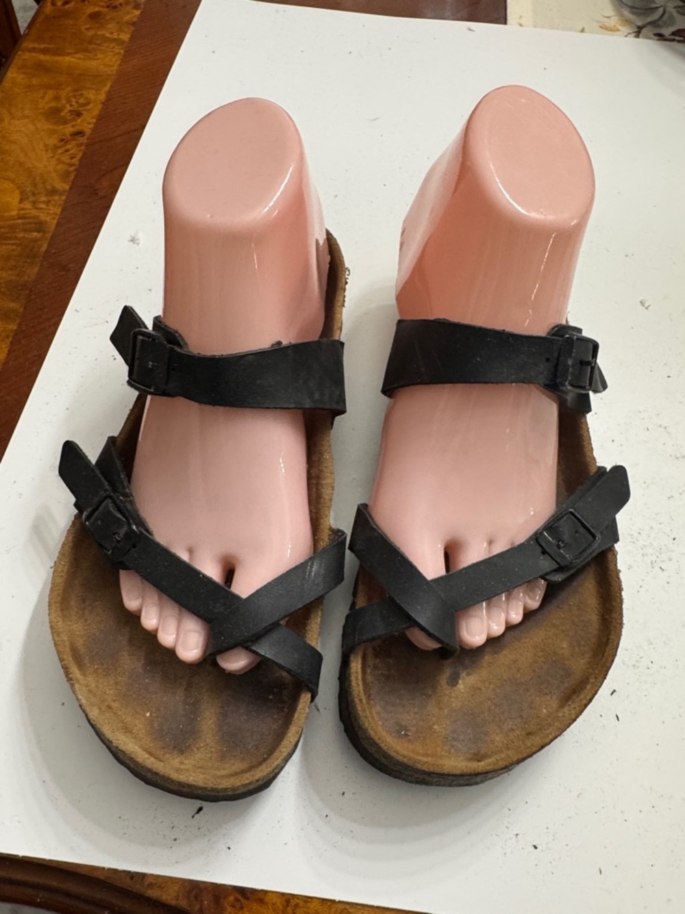 Birkenstock Black Double-Strap Toe Loop Slipper size 39